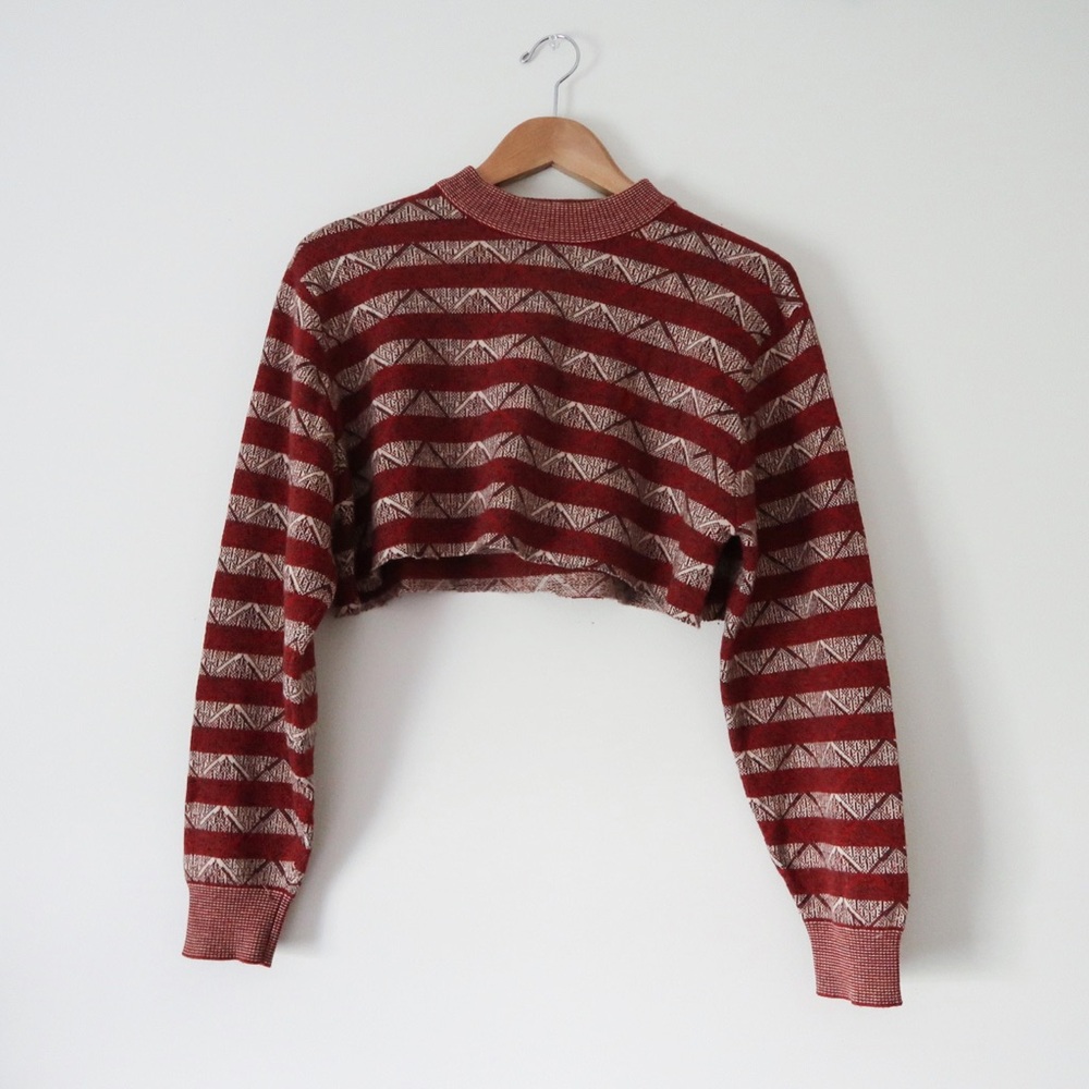 Green Apple Cropped Fall Autumn Boho Sweater